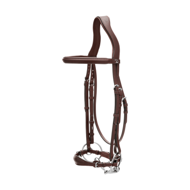 Bridon Muserolle Allemande Ajustable New English Collection by Dy'on Brun Marron