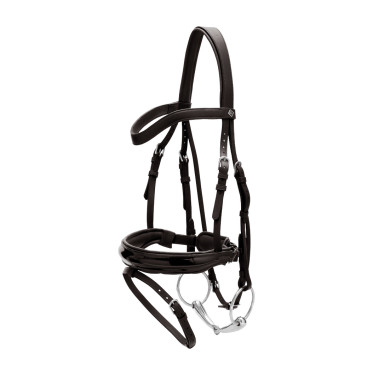 Bridon Muserolle Combinée Large Vernie Working By Dy'on Noir Bridon Muserolle Combinée Large Vernie Working By Dy'on Noir