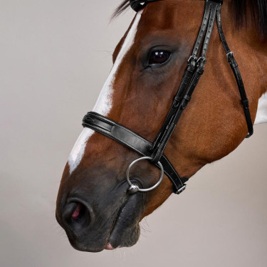 Bridon Muserolle Large Hunter US Collectie van Dy'on Zwart Bridon Muserolle Large Hunter US Collectie van Dy'on Zwart