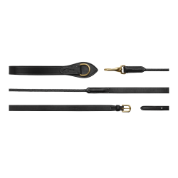 Duitse teugels Leder/Nylon 5/8 D Collectie van Dy'on Zwart