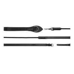 Duitse teugels Leder/Nylon 5/8 New English Collection by Dy'on Zwart