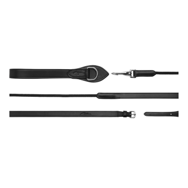 Duitse teugels Leder/Nylon 5/8 New English Collection by Dy'on Zwart