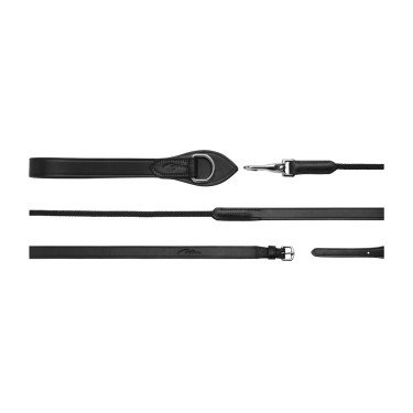 Rênes allemandes Leather/Nylon 5/8 New English Collection by Dy'on Noir