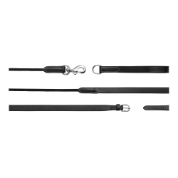 Duitse teugels Leder/Nylon 5/8 Working By Dy'on Zwart