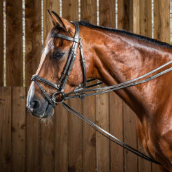 Rênes allemandes Hunter 1/2 Working By Dy'on Noir Rênes allemandes Hunter 1/2 Working By Dy'on Noir