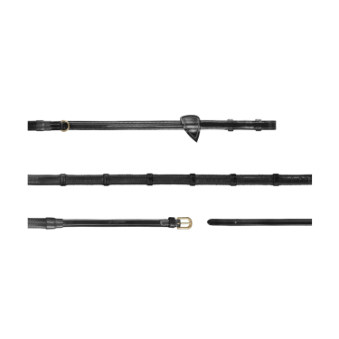 Rênes Howlett Caoutchouc 1/2 Avec 7 Arretoirs D Collection by Dy'on Noir