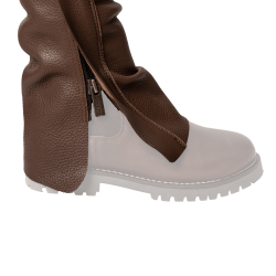 Long Chaps Cuir Dy'on Brun Marron