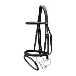 Combinatie Neusriem met Bakstukken en Musketons Working by Dy'on Zwart Combinatie Neusriem met Bakstukken en Musketons Working by Dy'on Zwart