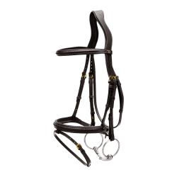 Bridon Dy'on D collectie gecombineerde gevlochten neusriem Zwart