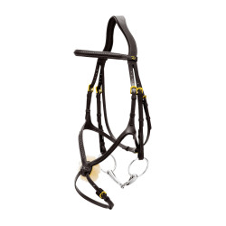 Bridon Muserolle Croisée Tressée D Collection Dy'on Noir Bridon Muserolle Croisée Tressée D Collection Dy'on Noir