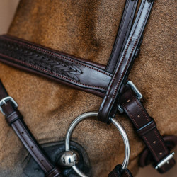 Muserolle combinée tréssée avec Pull pack Dy'on New English Collection Marron