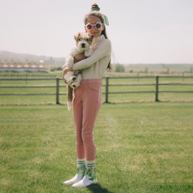 Pantalon Miami City Kentucky grip genoux fille Vieux rose