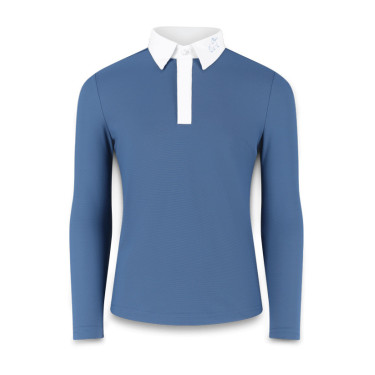 Kentucky Osaka wedstrijdpolo met lange mouwen voor jongens Marine Marineblauw