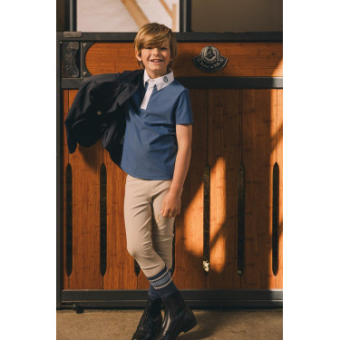 Kentucky Osaka wedstrijdpolo met korte mouwen voor jongens Marine Marineblauw