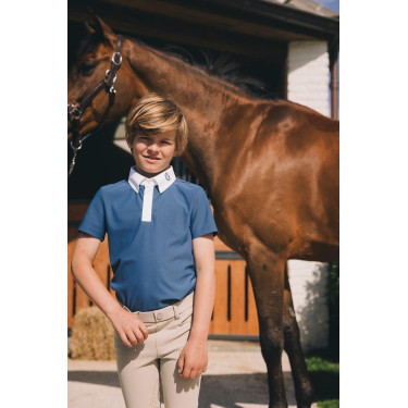 Kentucky Osaka wedstrijdpolo met korte mouwen voor jongens Marine Marineblauw