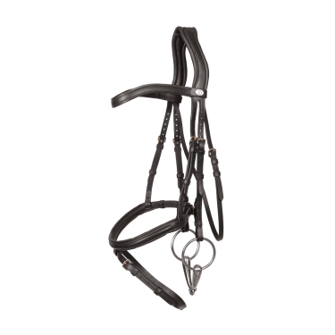 Dy'on gecombineerde neusriem hoofdstel van soepel leer Zwart