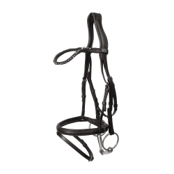 Bridon Muserolle Moyenne Combinée Cuir Souple Dy'on Noir