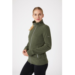 Veste d'équitation polaire Horze Ellie femme Vert scarabée