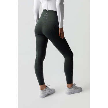Thermische legging B Vertigo naadloos met volledige grip Leonora Groene scarabee