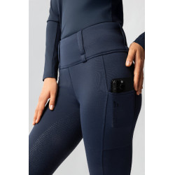 Hybride thermische rijbroek Horze Anya full grip Blueberry Blauw