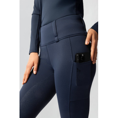 Hybride thermische rijbroek Horze Anya full grip Blueberry Blauw