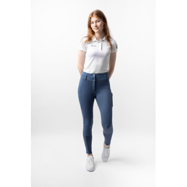 Pantalon d'équitation Corinne Thermo Horze full grip Indigo vintage Bleu marine
