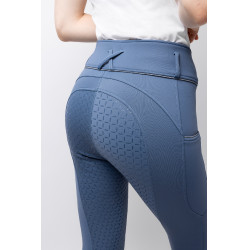 Pantalon d'équitation Corinne Thermo Horze full grip Indigo vintage Bleu marine
