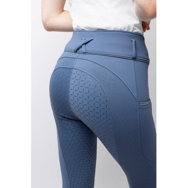 Pantalon d'équitation Corinne Thermo Horze full grip Indigo vintage Bleu marine