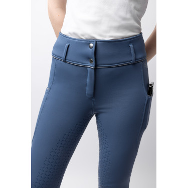 Pantalon d'équitation Corinne Thermo Horze full grip Indigo vintage Bleu marine