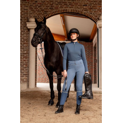 Pantalon d'équitation Corinne Thermo Horze full grip Indigo vintage Bleu marine