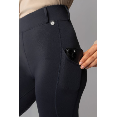 Winterlegging dames met volledige grip Horze Dea Donker marineblauw