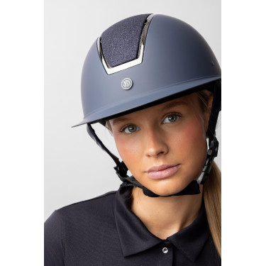 Glanzende Metalen Helm Monarch II Horze Donkerblauw