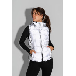 Gewatteerde mouwloze damesbodywarmer Horze reflecterend Reflecterend zilver