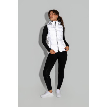 Gewatteerde mouwloze damesbodywarmer Horze reflecterend Reflecterend zilver
