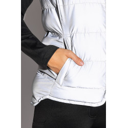 Gewatteerde mouwloze damesbodywarmer Horze reflecterend Reflecterend zilver