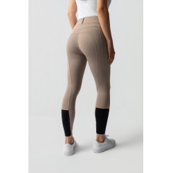 Pantalon d'équitation Horze Evelyn fond intégral femme Taupe simple Beige