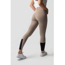 Pantalon d'équitation Horze Evelyn fond intégral femme Taupe simple Beige