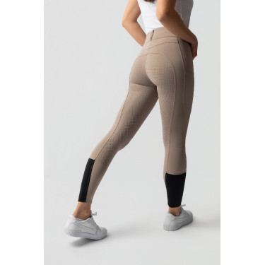 Pantalon d'équitation Horze Evelyn fond intégral femme Taupe simple Beige