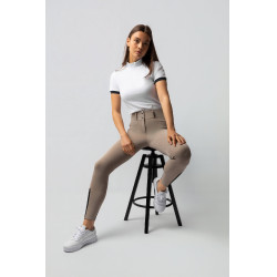 Pantalon d'équitation Horze Evelyn fond intégral femme Taupe simple Beige