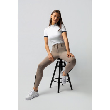 Pantalon d'équitation Horze Evelyn fond intégral femme Taupe simple Beige