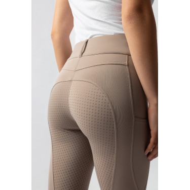 Pantalon d'équitation Horze Evelyn fond intégral femme Taupe simple Beige