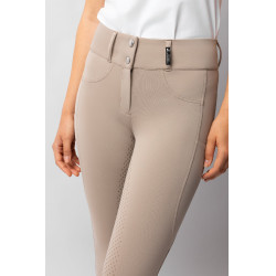 Pantalon d'équitation Horze Evelyn fond intégral femme Taupe simple Beige