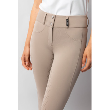 Pantalon d'équitation Horze Evelyn fond intégral femme Taupe simple Beige