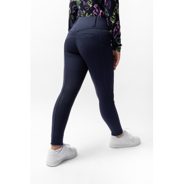 Pantalon d'équitation Horze Mira enfant fond intégral Ouverture Bleu marine