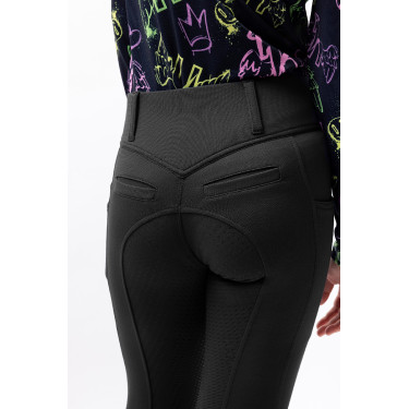 Pantalon d'équitation Horze Mira enfant fond intégral Ouverture Bleu marine