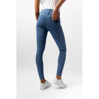 Horze Carolyn denim fullgrip damesrijbroek Licht denim Blauw
