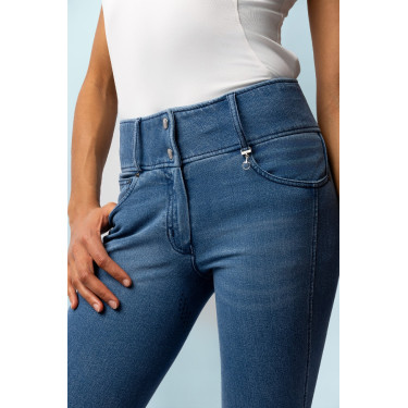 Pantalon Horze Carolyn denim fullgrip femme Denim clair Bleu Pantalon Horze Carolyn denim fullgrip femme Denim clair Bleu