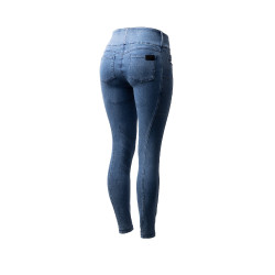 Pantalon Horze Carolyn denim fullgrip femme Denim clair Bleu Pantalon Horze Carolyn denim fullgrip femme Denim clair Bleu