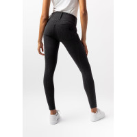 Pantalon Horze Carolyn denim fullgrip femme Noir