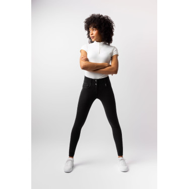 Horze Carolyn denim fullgrip damesrijbroek Zwart
